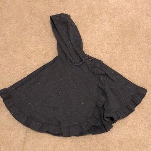 EUC Max Studio baby gray glitter hooded cape